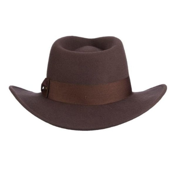Indiana Jones Felt Safari Fedora Hat -  Belloq - Picture 4 of 6